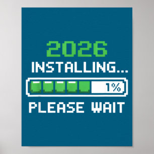 Grappig Installeren Even Geduld Pixel Laden Poster