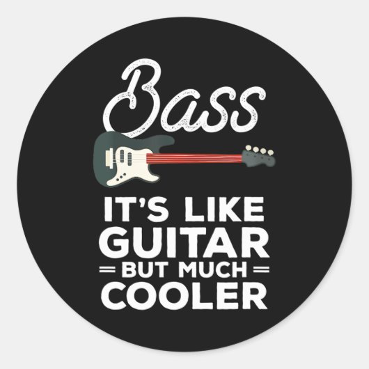 Grappig instrument basgitaar een basspeler ronde sticker (Voorkant)