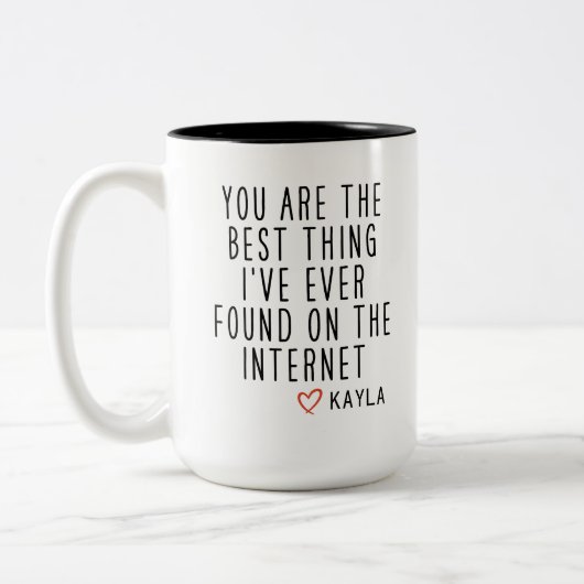 Grappig internet dating, je bent het beste ding ca tweekleurige koffiemok (Links)