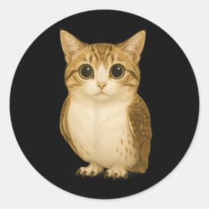 Grappig Internet Trendy Meme Vervloekte Kat Uil Hy Ronde Sticker