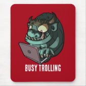 Grappig Internet Troll bezig Trolling Laptop Carto Muismat (Voorkant)