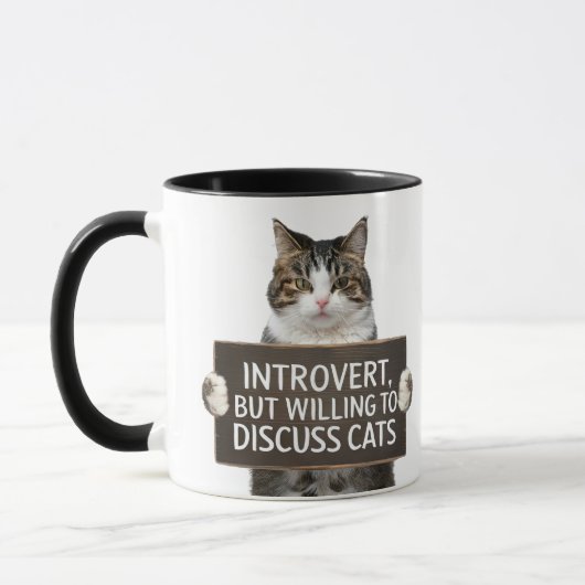 Grappig Introvert Cats teken Mok (Links)