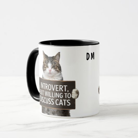 Grappig Introvert Cats teken Mok (Voorkant links)