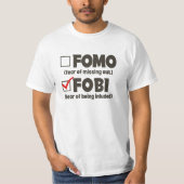 Grappig introvert FOMO FOBI Sociaal onhandig licht T-shirt (Voorkant)