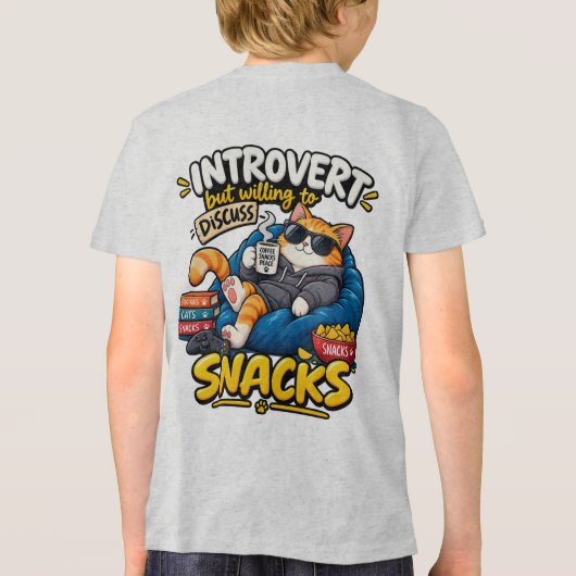 Grappig introvert kat kinderen T-shirt (Achterkant)
