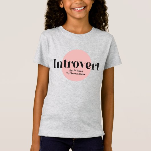 Grappig Introvert maar bereid om boeken te besprek T-shirt (Voorkant)