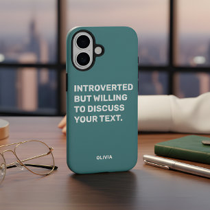 Grappig introvert maar bereid om te praten iPhone 16 hoesje