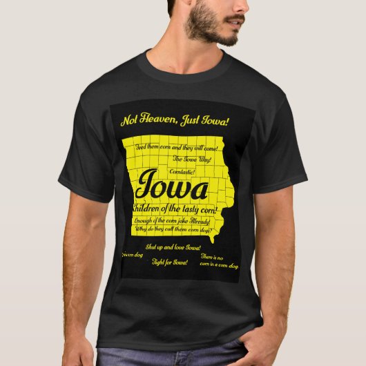 Grappig Iowa kaartontwerp T-shirt (Voorkant)