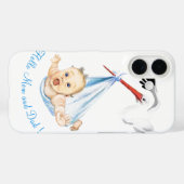 Grappig iPhone hoesje met ooievaar met Baby (Achterkant (horizontaal))