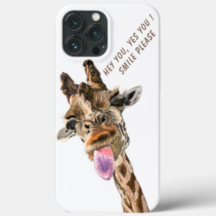 Grappig iPhone hoesje met speelse Giraffe aangepas