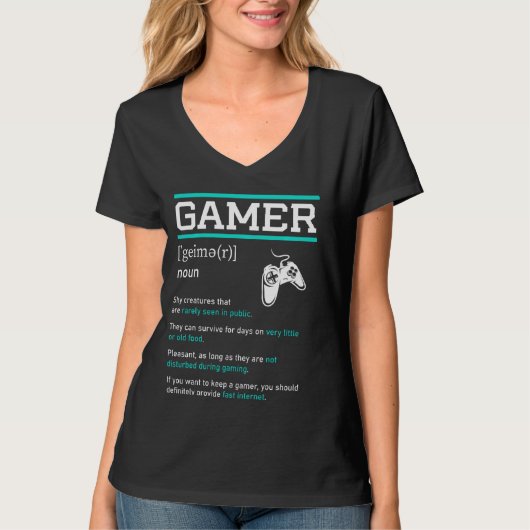 Grappig Ironic Gamer Definition PC Game Gaming T-shirt (Voorkant)