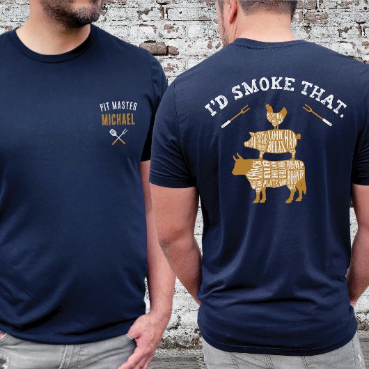 Grappig is dat rook die aangepaste naam marine gri t-shirt