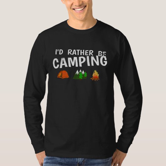 Grappig is dat we liever kamperen t-shirt (Voorkant)