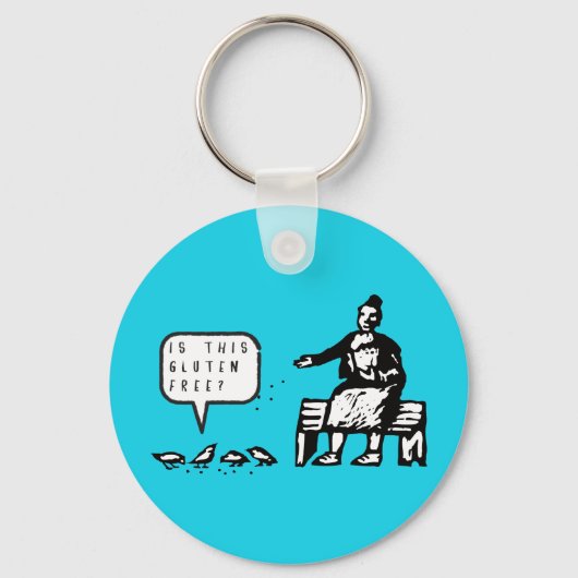 Grappig is deze Cartoon van de Gluten Free Birds Sleutelhanger (Voorkant)