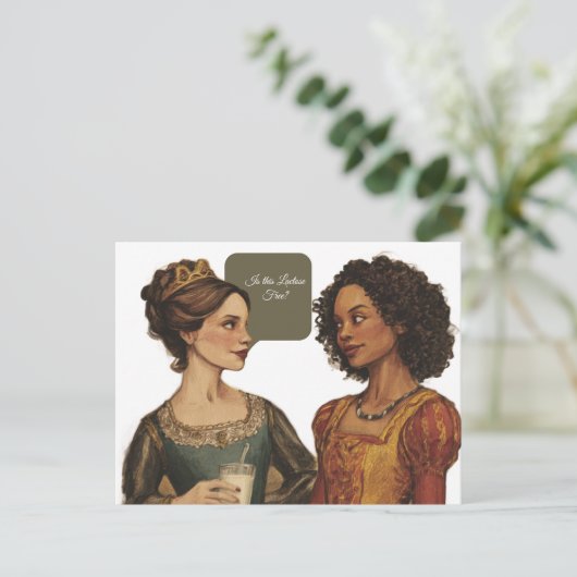 Grappig, is deze lactosevrij? briefkaart (Staand voorkant)