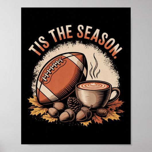 Grappig Is Het Seizoen Herfst Voetbal Gezellige He Poster (Voorkant)