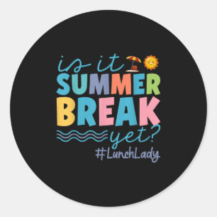 Grappig is het zomervakantie maar lunch dame einde ronde sticker