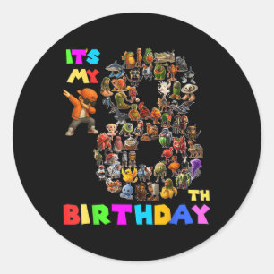 Grappig is mijn 8e verjaardag Italiaanse Brainrot  Ronde Sticker