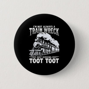 Grappig is niet altijd een treinwrak, maar ook een ronde button 5,7 cm