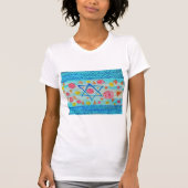 Grappig Israëlisch shirt met bloemen en harten (Voorkant)