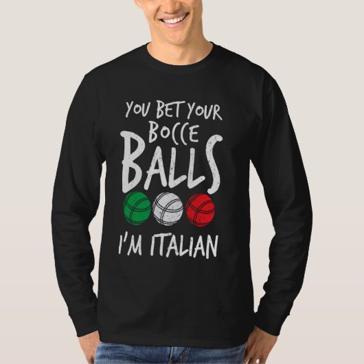 Grappig Italiaans Bocce Italia Pride Boccia Bowlin T-shirt (Voorkant)