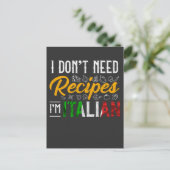 Grappig Italiaans Cook Gift Culinary Kitchen Humor Briefkaart (Staand voorkant)