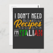 Grappig Italiaans Cook Gift Culinary Kitchen Humor Briefkaart (Voorkant / Achterkant)