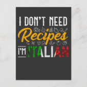 Grappig Italiaans Cook Gift Culinary Kitchen Humor Briefkaart (Voorkant)