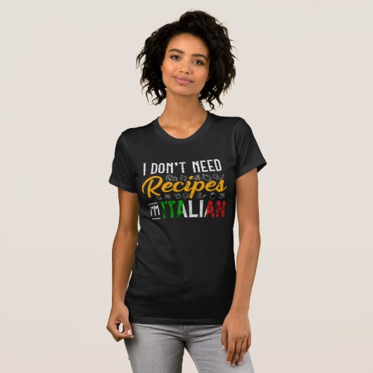 Grappig Italiaans Cook Gift Culinary Kitchen Humor T-shirt (Voorkant volledig)