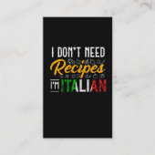 Grappig Italiaans Cook Gift Culinary Kitchen Humor Visitekaartje (Voorkant)