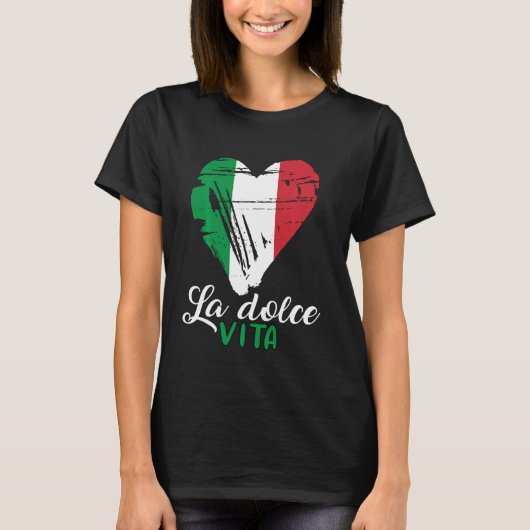 Grappig Italiaans Gezegde Hoor Liefde Italië Vlag T-shirt (Voorkant)
