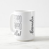 Grappig Italiaans Gezegde Troppo Bella met naam Koffiemok (Voorkant links)