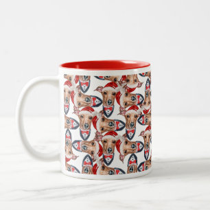 Grappig Italiaans Greyhound Kerstpatroon Tweekleurige Koffiemok