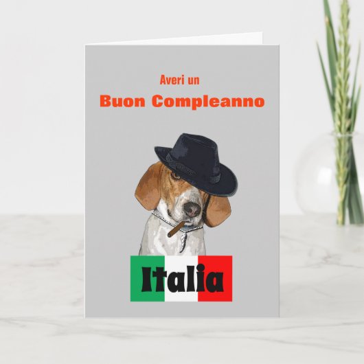 Grappig Italiaans Verjaardag Mobster Charley Dog K Kaart (Voorkant)