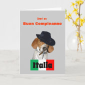 Grappig Italiaans Verjaardag Mobster Charley Dog K Kaart (Gele Bloem)