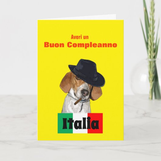 Grappig Italiaans Verjaardag Mobster Charley Dog K Kaart (Voorkant)