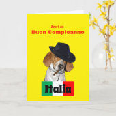 Grappig Italiaans Verjaardag Mobster Charley Dog K Kaart (Gele Bloem)