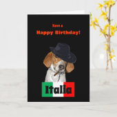 Grappig Italiaans Verjaardag Mobster Charley Dog K Kaart (Gele Bloem)