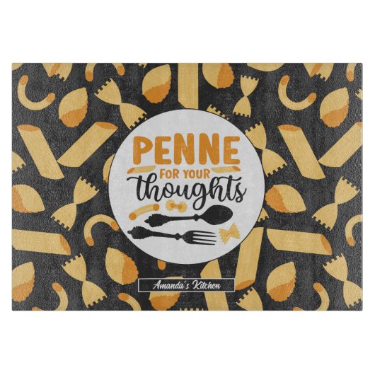 Grappig Italiaans voedselschort pasteipatroon Snijplank (Voorkant)