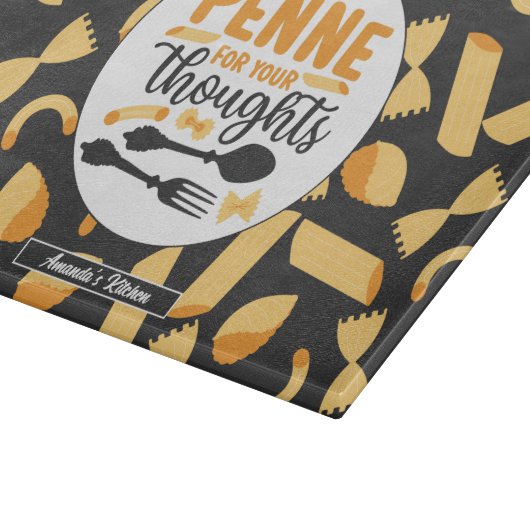 Grappig Italiaans voedselschort  pasteipatroon Snijplank (Hoek)