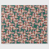 Grappig Italiaans Windhond Kerstpatroon Cadeaupapier (Vlak)