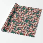 Grappig Italiaans Windhond Kerstpatroon Cadeaupapier (Uitgerold)
