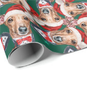 Grappig Italiaans Windhond Kerstpatroon Cadeaupapier (Rol Hoek)