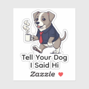 Grappig Italiaans Windhond Zakelijke Pak Koffie Sticker