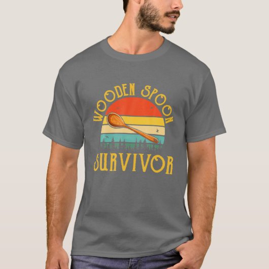 Grappig Italiaans Wooden Spoons Survivor Retro T-shirt (Voorkant)