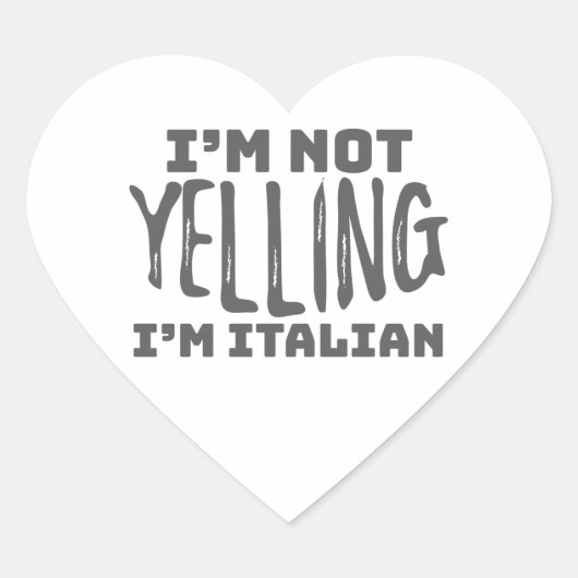 Grappig Italië dat niet zegt dat ik Italiaanse Jok Hart Sticker (Voorkant)