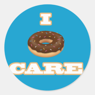 Grappig item "I Doughnut Care" Ronde Sticker