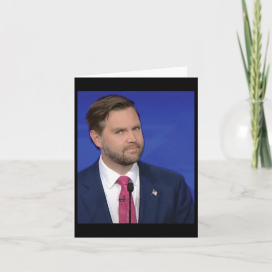 Grappig J.d Vance Meme Vice President Debat Face Kaart (Voorkant)