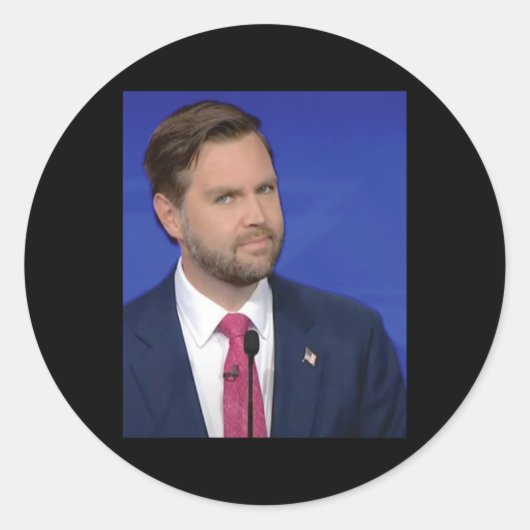 Grappig J.d Vance Meme Vice President Debat Face Ronde Sticker (Voorkant)