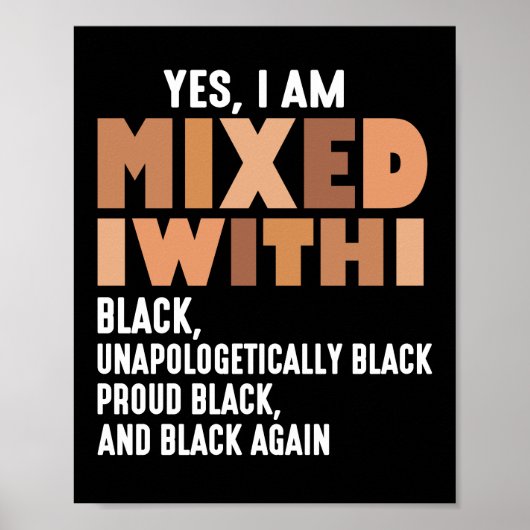 Grappig Ja, Ik Ben Gemengd Met Black History Month Poster (Voorkant)